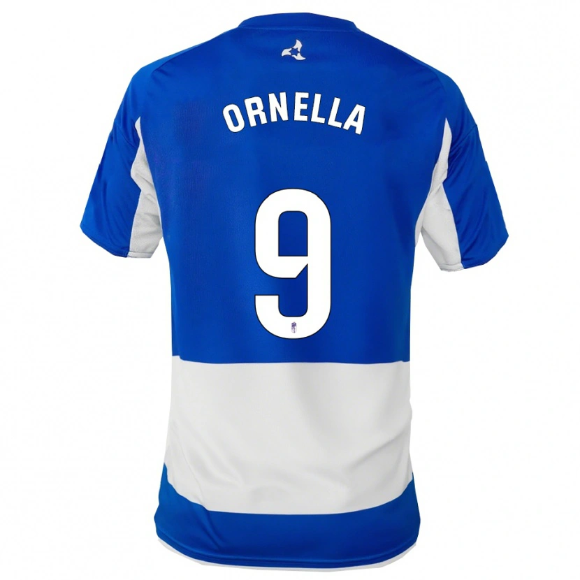 Danxen Homme Maillot Ornella María Vignola Cabot #9 Bleu Blanc Tenues Extérieur 2025/26 T-Shirt
