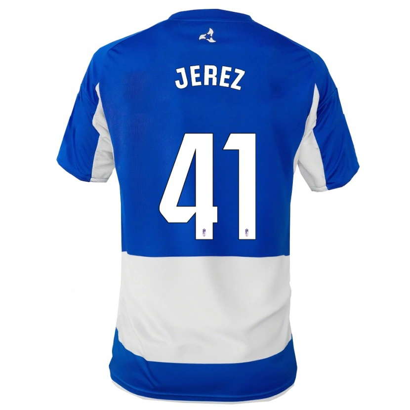 Danxen Homme Maillot Adrián Jerez #41 Bleu Blanc Tenues Extérieur 2025/26 T-Shirt