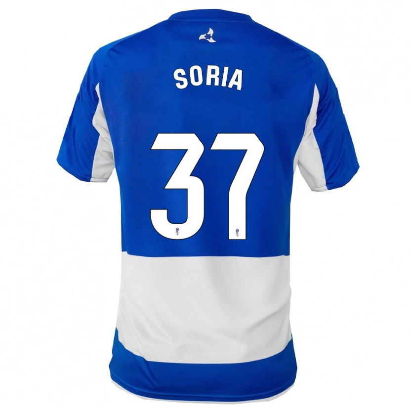 Danxen Homme Maillot Carlos Soria #37 Bleu Blanc Tenues Extérieur 2025/26 T-Shirt