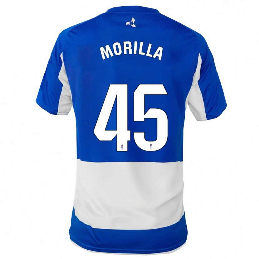 Danxen Homme Maillot David Morilla #45 Bleu Blanc Tenues Extérieur 2025/26 T-Shirt