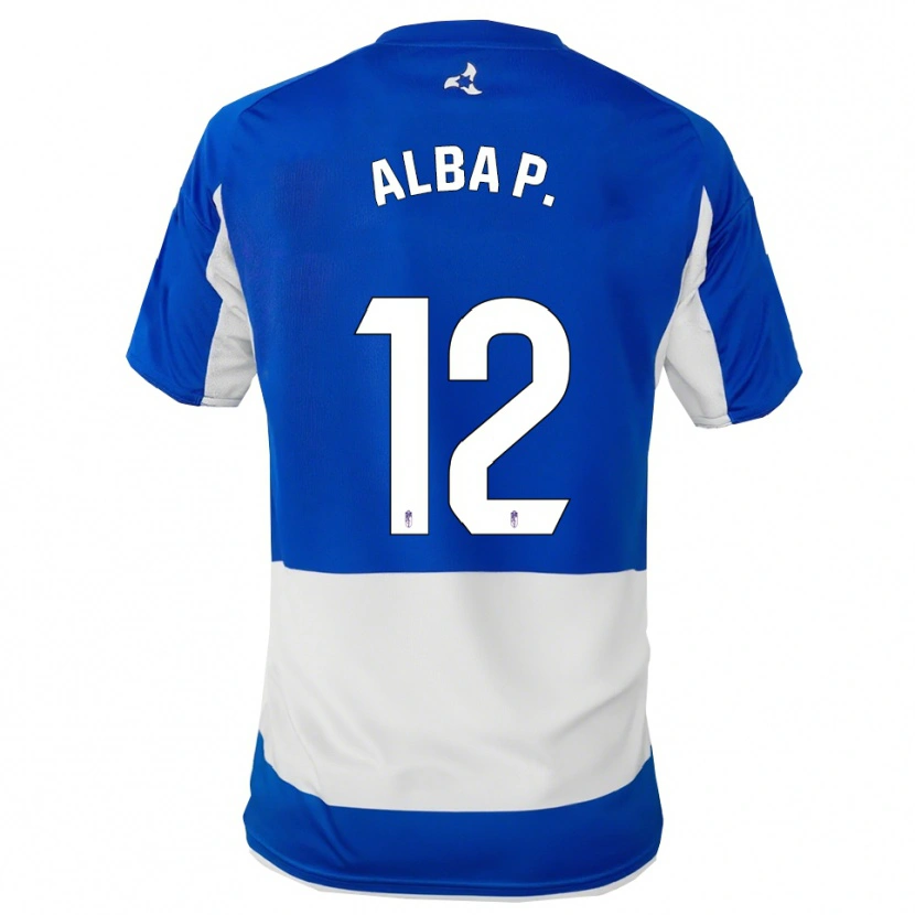 Danxen Homme Maillot Alba Pérez Manrique #12 Bleu Blanc Tenues Extérieur 2025/26 T-Shirt