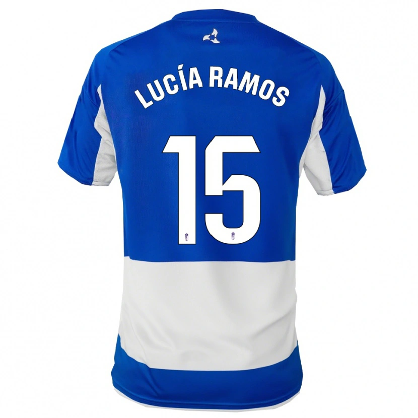 Danxen Homme Maillot Lucía Ramos Narvaez #15 Bleu Blanc Tenues Extérieur 2025/26 T-Shirt