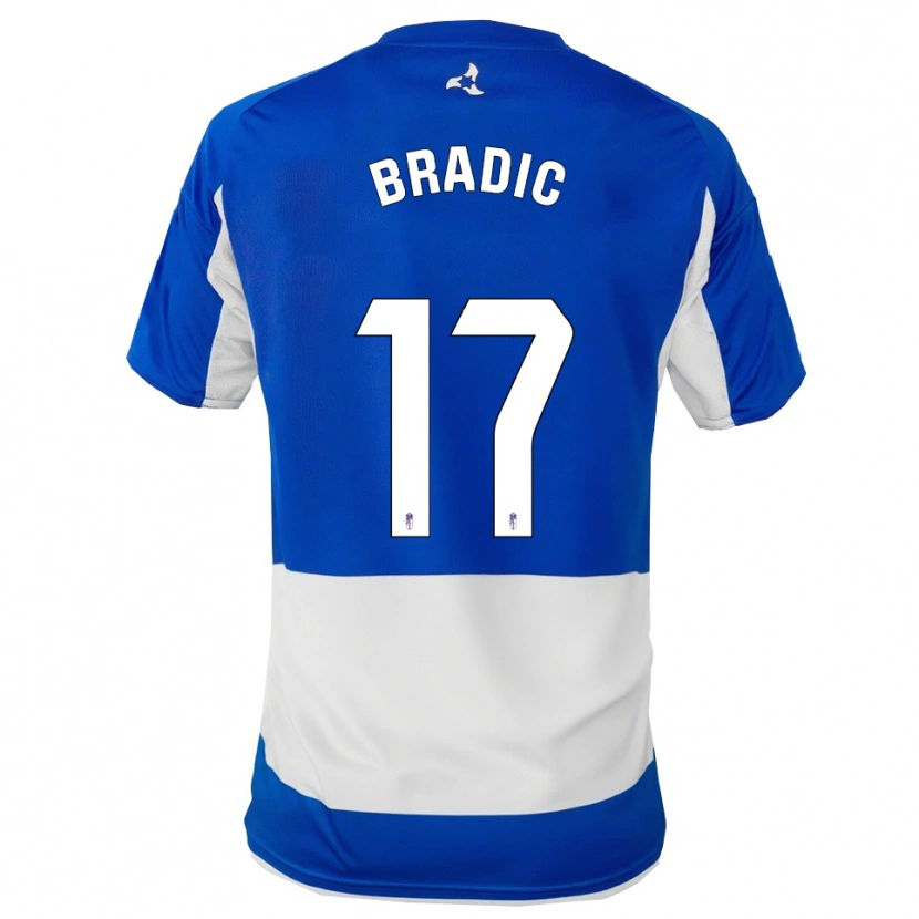Danxen Homme Maillot Biljana Bradić #17 Bleu Blanc Tenues Extérieur 2025/26 T-Shirt