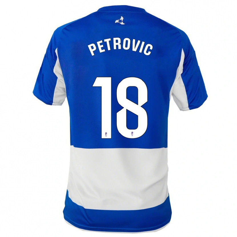 Danxen Homme Maillot Njegos Petrovic #18 Bleu Blanc Tenues Extérieur 2025/26 T-Shirt