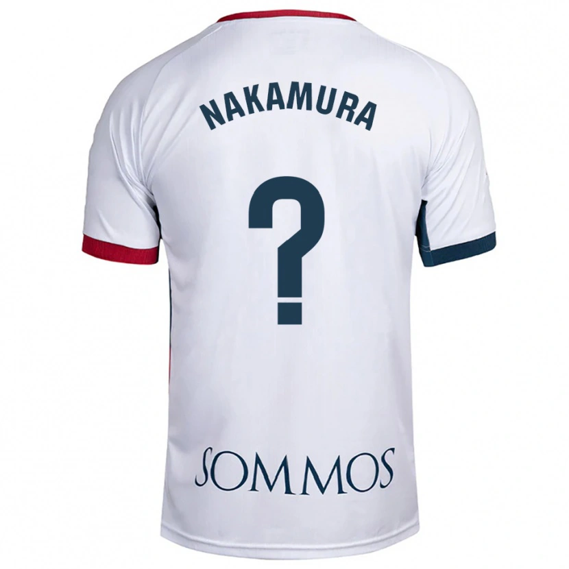 Danxen Homme Maillot Togo Nakamura #0 Blanc Rouge Tenues Extérieur 2025/26 T-Shirt