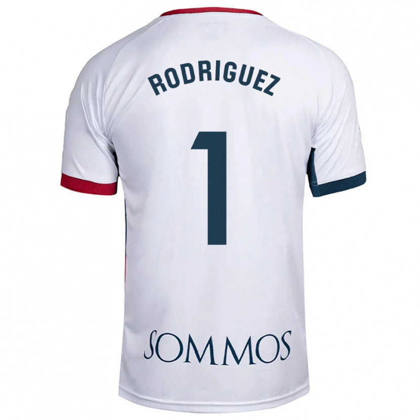 Danxen Homme Maillot Nuria Rodríguez #1 Blanc Rouge Tenues Extérieur 2025/26 T-Shirt