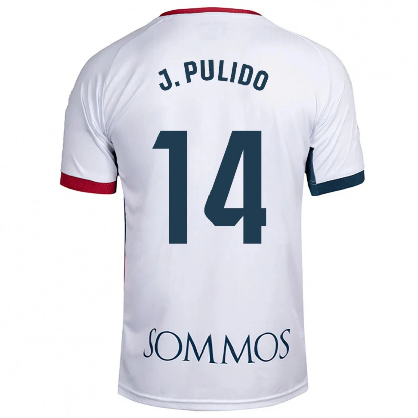 Danxen Homme Maillot Jorge Pulido #14 Blanc Rouge Tenues Extérieur 2025/26 T-Shirt