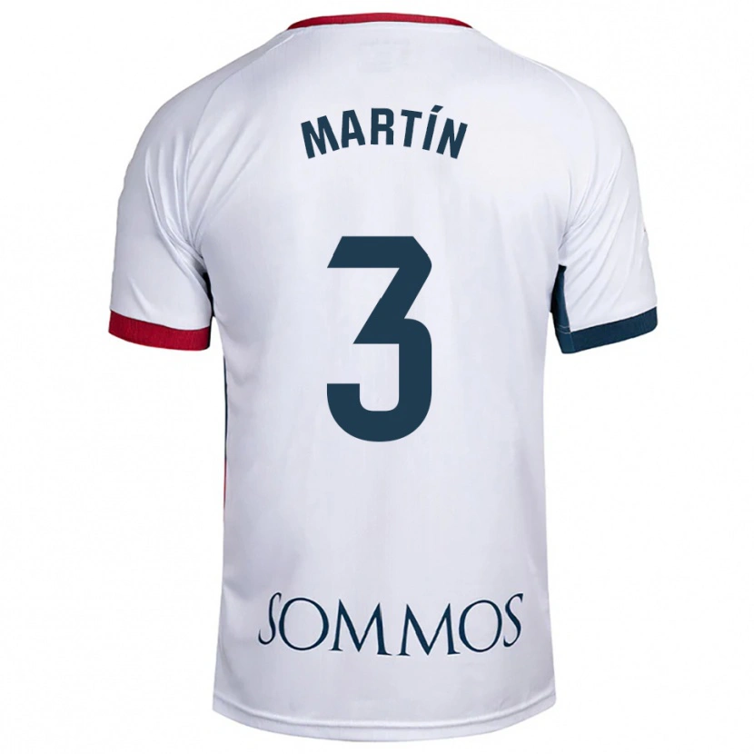 Danxen Homme Maillot Jordi Martín #3 Blanc Rouge Tenues Extérieur 2025/26 T-Shirt