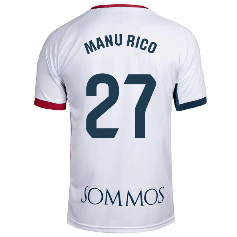 Danxen Homme Maillot Manu Rico #27 Blanc Rouge Tenues Extérieur 2025/26 T-Shirt