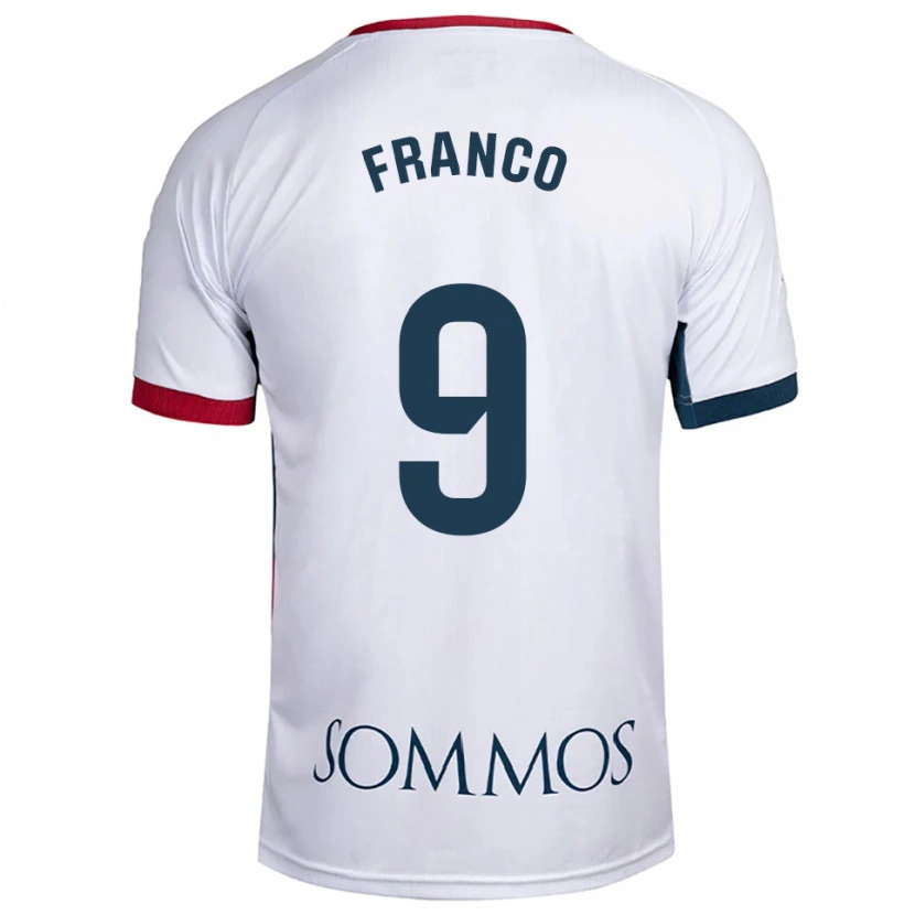 Danxen Homme Maillot Santi Franco #9 Blanc Rouge Tenues Extérieur 2025/26 T-Shirt