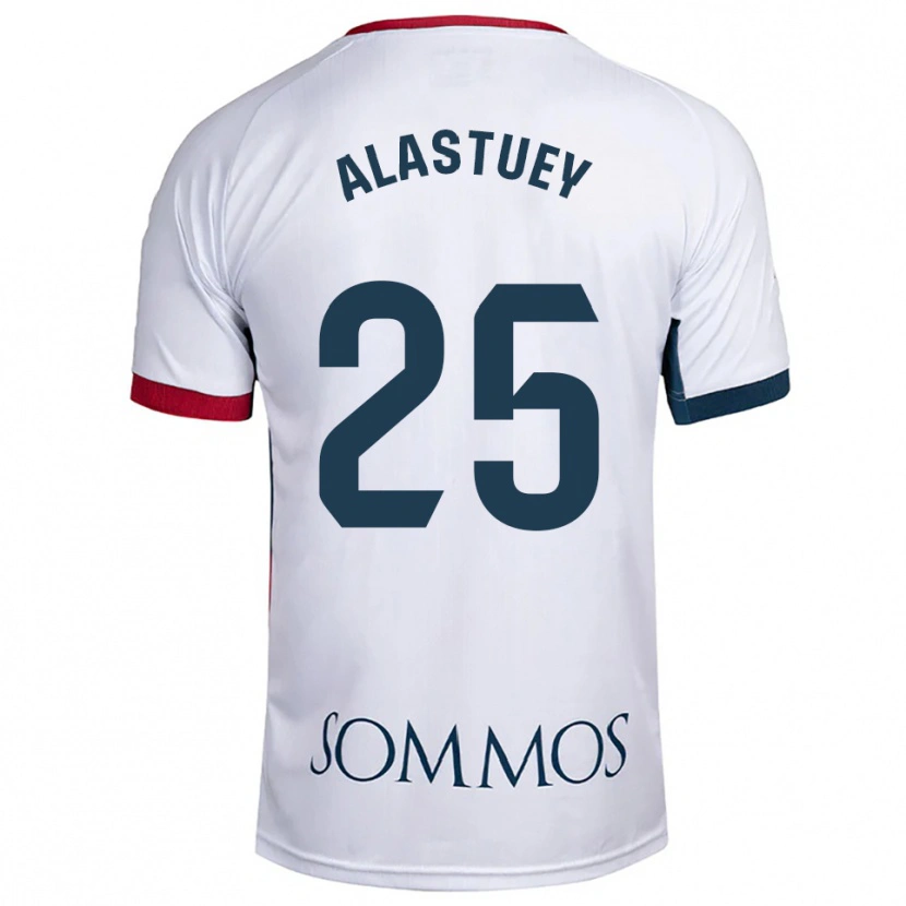 Danxen Homme Maillot Martina Alastuey #25 Blanc Rouge Tenues Extérieur 2025/26 T-Shirt