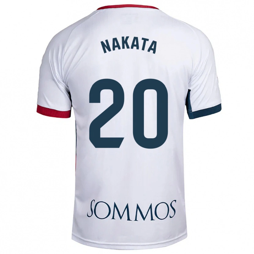 Danxen Homme Maillot Yuki Nakata #20 Blanc Rouge Tenues Extérieur 2025/26 T-Shirt