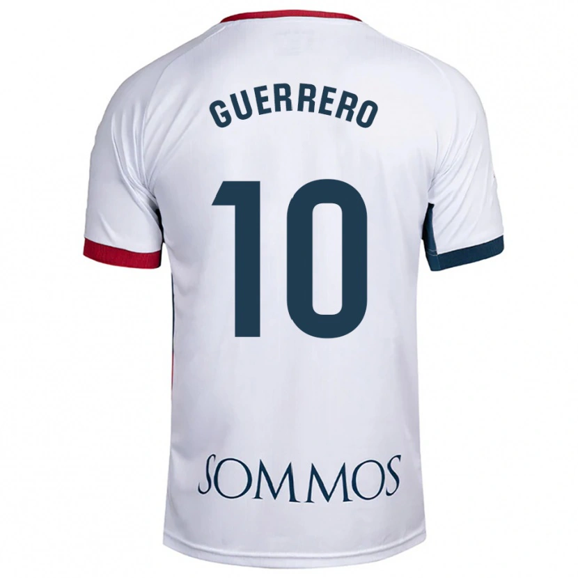 Danxen Homme Maillot Fernando Guerrero #10 Blanc Rouge Tenues Extérieur 2025/26 T-Shirt