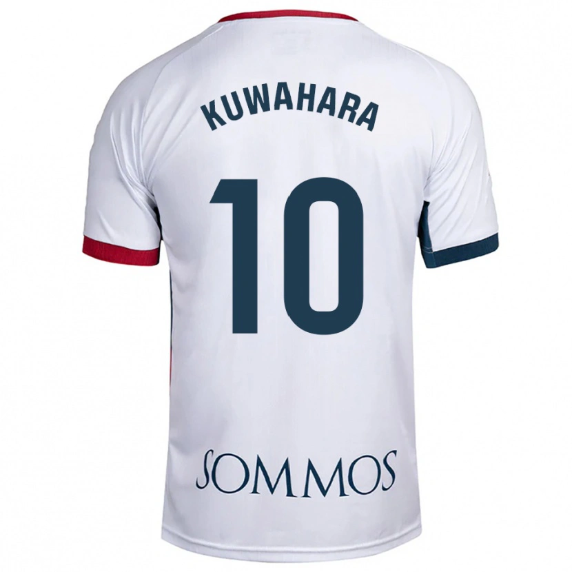 Danxen Homme Maillot Akane Kuwahara #10 Blanc Rouge Tenues Extérieur 2025/26 T-Shirt