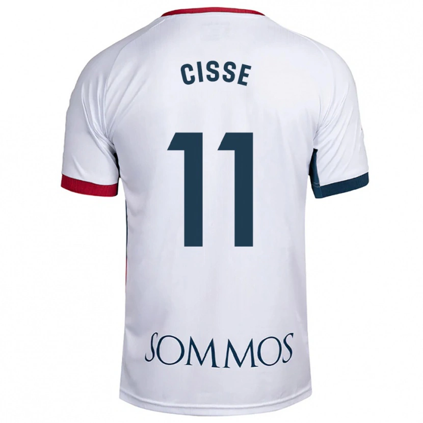 Danxen Homme Maillot Bakary Cissé #11 Blanc Rouge Tenues Extérieur 2025/26 T-Shirt