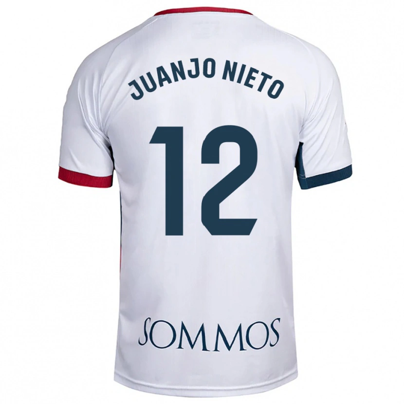 Danxen Homme Maillot Juanjo Nieto #12 Blanc Rouge Tenues Extérieur 2025/26 T-Shirt