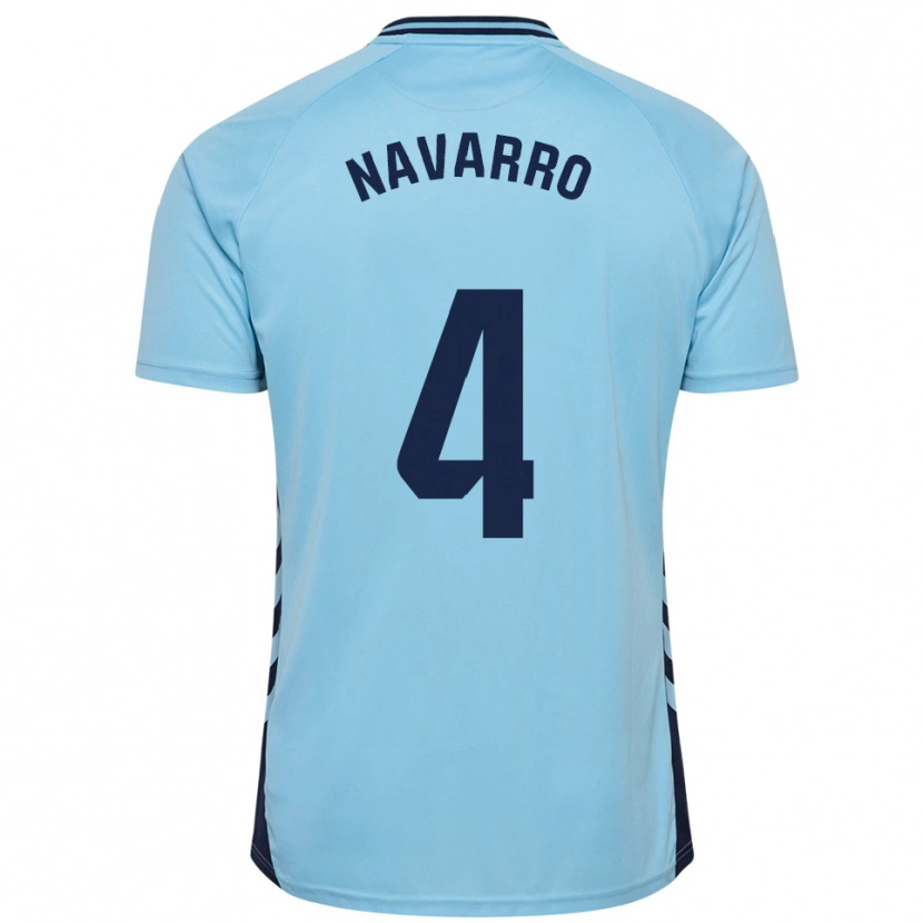 Danxen Homme Maillot Carlos Navarro #4 Bleu Ciel Tenues Extérieur 2025/26 T-Shirt