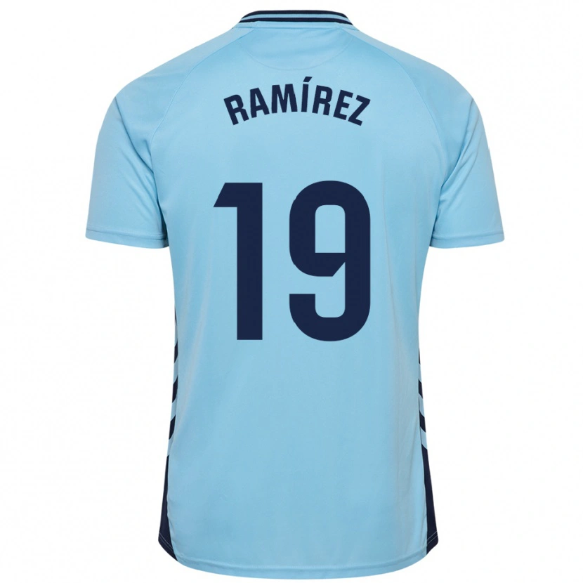 Danxen Homme Maillot Sandro Ramírez #19 Bleu Ciel Tenues Extérieur 2025/26 T-Shirt