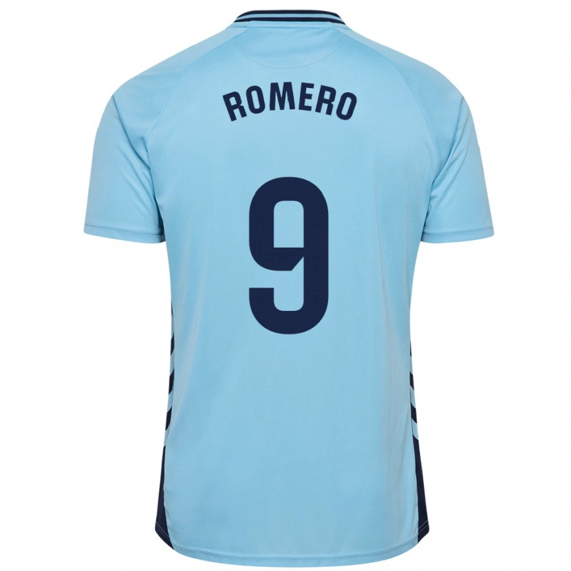 Danxen Homme Maillot Elías Romero #9 Bleu Ciel Tenues Extérieur 2025/26 T-Shirt