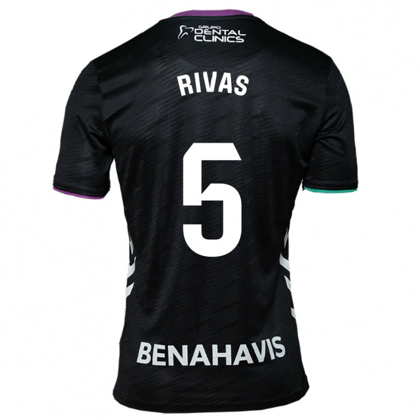 Danxen Homme Maillot Juande Rivas #5 Noir Violet Vert Tenues Extérieur 2025/26 T-Shirt