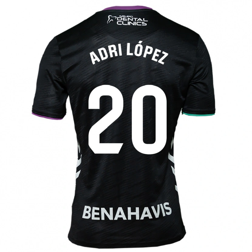 Danxen Homme Maillot Adri López #20 Noir Violet Vert Tenues Extérieur 2025/26 T-Shirt