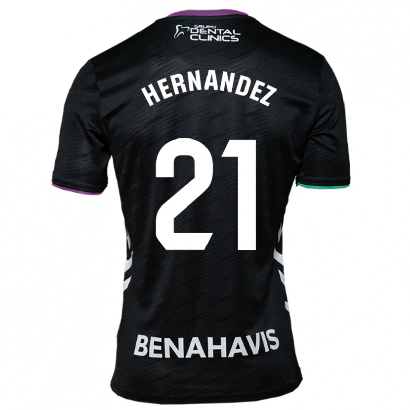 Danxen Homme Maillot Juan Hernández #21 Noir Violet Vert Tenues Extérieur 2025/26 T-Shirt