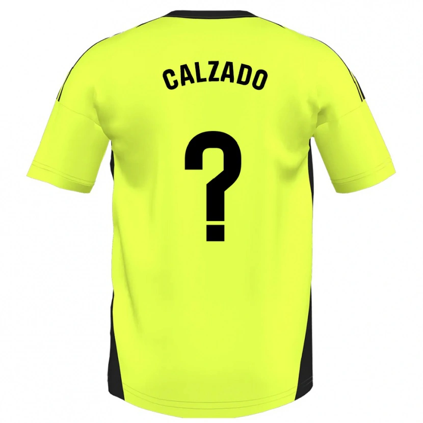 Danxen Homme Maillot Joaquín Calzado #0 Jaune Fluorescent Tenues Extérieur 2025/26 T-Shirt
