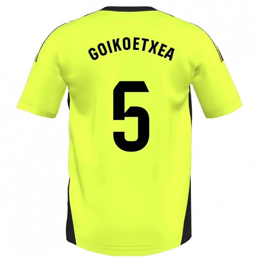 Danxen Homme Maillot Imanol Goikoetxea #5 Jaune Fluorescent Tenues Extérieur 2025/26 T-Shirt