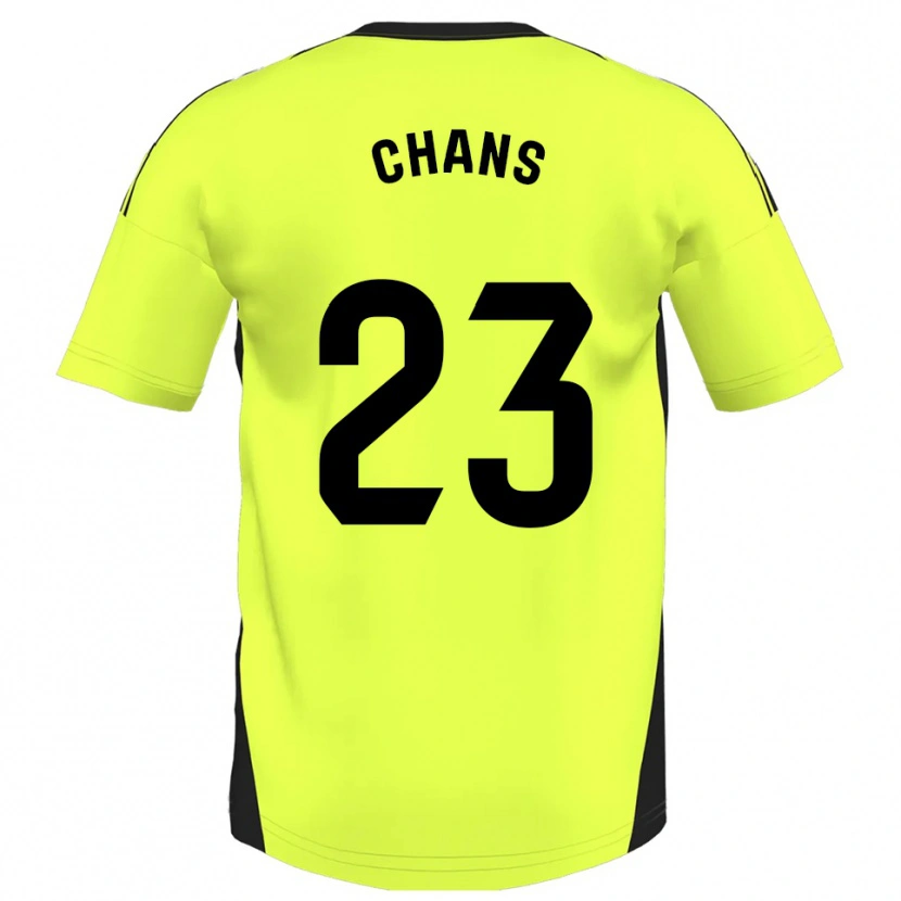 Danxen Homme Maillot Ángel Chans #23 Jaune Fluorescent Tenues Extérieur 2025/26 T-Shirt
