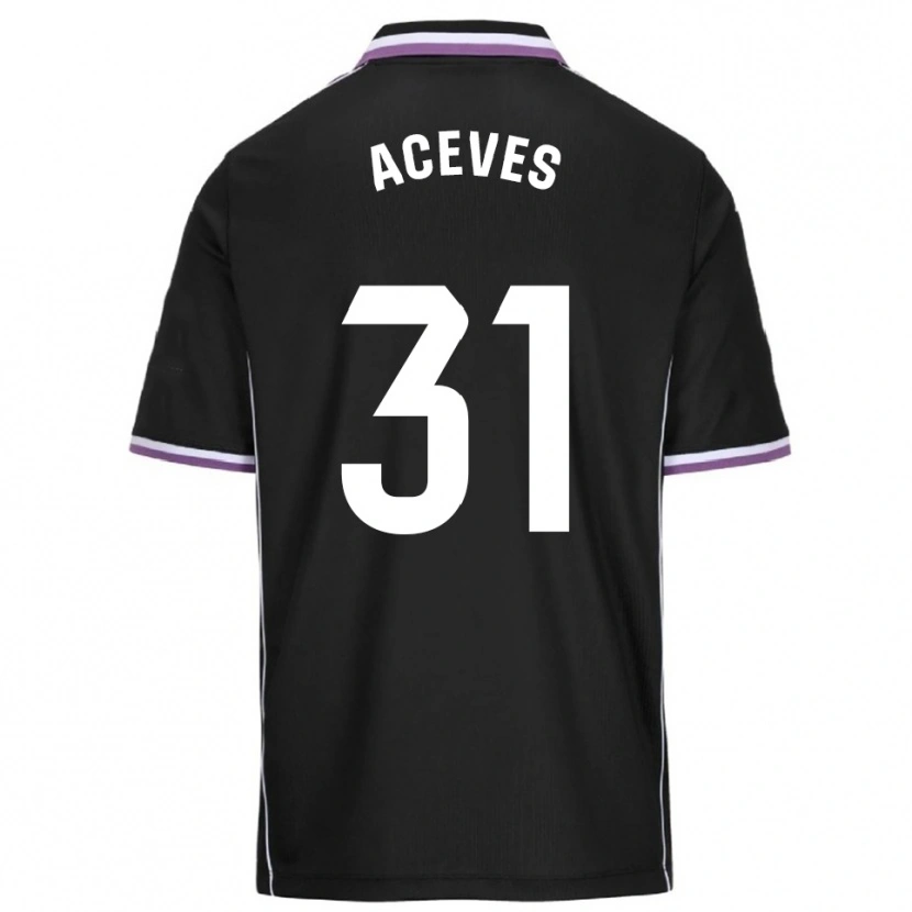 Danxen Homme Maillot Álvaro Aceves #31 Violet Noir Tenues Extérieur 2025/26 T-Shirt