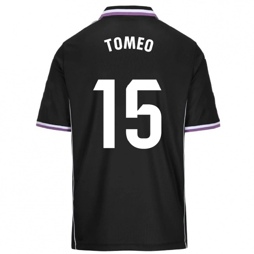 Danxen Homme Maillot Pablo Tomeo #15 Violet Noir Tenues Extérieur 2025/26 T-Shirt