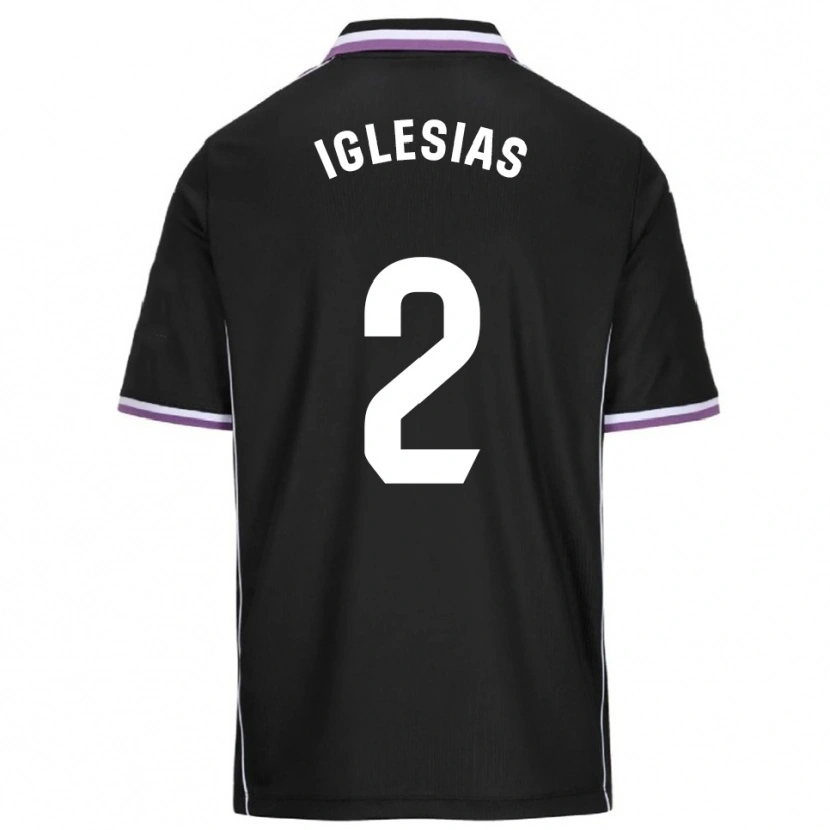Danxen Homme Maillot Koke Iglesias #2 Violet Noir Tenues Extérieur 2025/26 T-Shirt