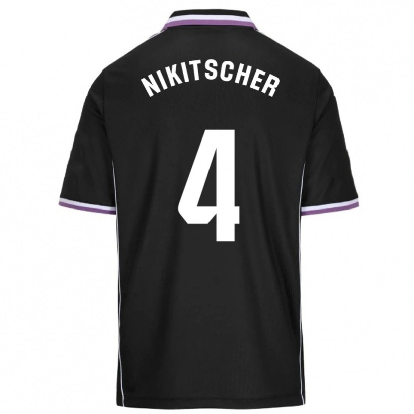 Danxen Homme Maillot Tamás Nikitscher #4 Violet Noir Tenues Extérieur 2025/26 T-Shirt