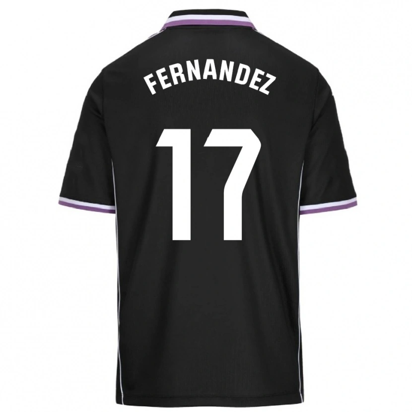Danxen Homme Maillot Dani Fernández #17 Violet Noir Tenues Extérieur 2025/26 T-Shirt