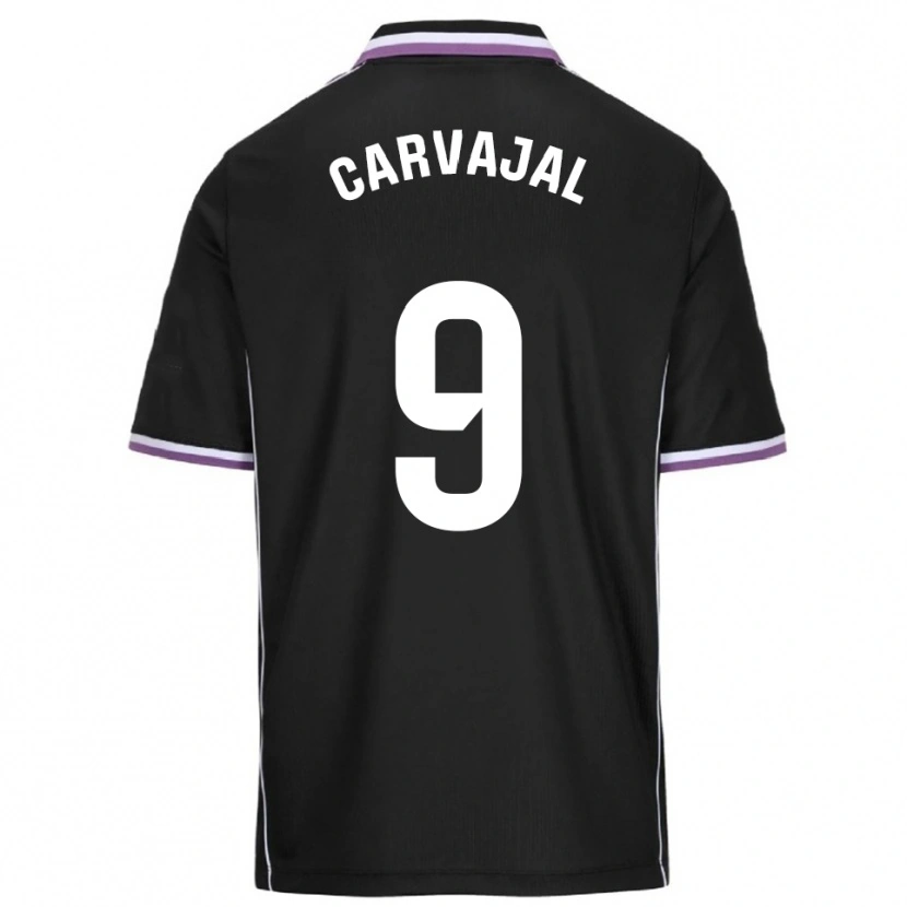 Danxen Homme Maillot Ángel Carvajal #9 Violet Noir Tenues Extérieur 2025/26 T-Shirt