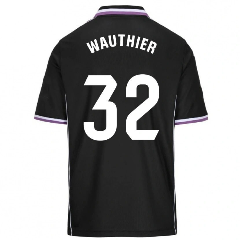 Danxen Homme Maillot Hugo Wauthier #32 Violet Noir Tenues Extérieur 2025/26 T-Shirt
