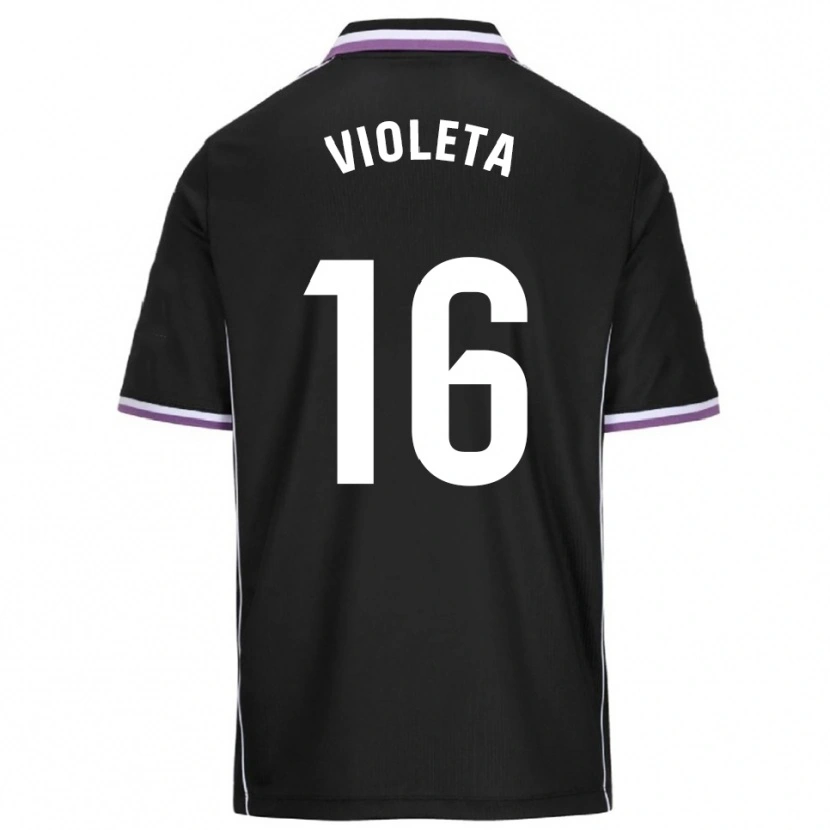 Danxen Homme Maillot Violeta Antón Guerrero #16 Violet Noir Tenues Extérieur 2025/26 T-Shirt