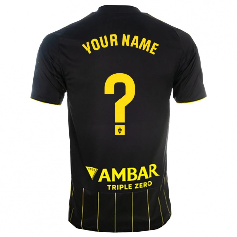 Danxen Homme Maillot Votre Nom #0 Noir Jaune Tenues Extérieur 2025/26 T-Shirt