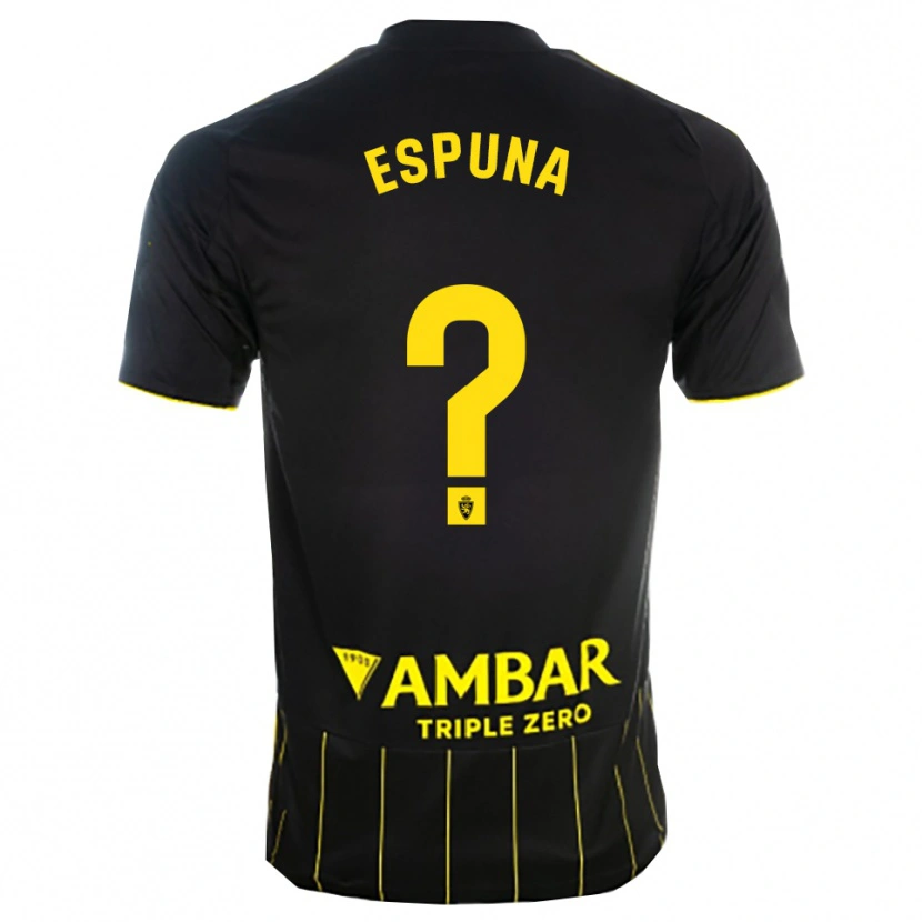 Danxen Homme Maillot Nico Espuña #0 Noir Jaune Tenues Extérieur 2025/26 T-Shirt