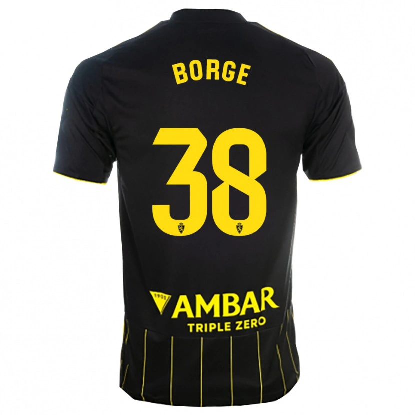 Danxen Homme Maillot Andrés Borge #38 Noir Jaune Tenues Extérieur 2025/26 T-Shirt