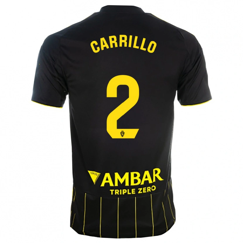 Danxen Homme Maillot Hugo Carrillo #2 Noir Jaune Tenues Extérieur 2025/26 T-Shirt