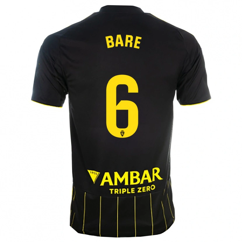 Danxen Homme Maillot Keidi Bare #6 Noir Jaune Tenues Extérieur 2025/26 T-Shirt