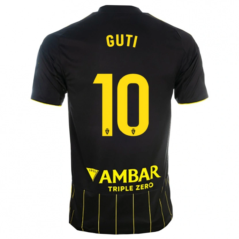 Danxen Homme Maillot Raúl Guti #10 Noir Jaune Tenues Extérieur 2025/26 T-Shirt