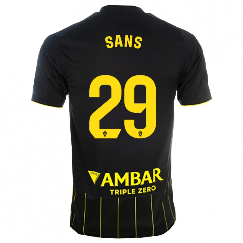 Danxen Homme Maillot Pau Sans #29 Noir Jaune Tenues Extérieur 2025/26 T-Shirt