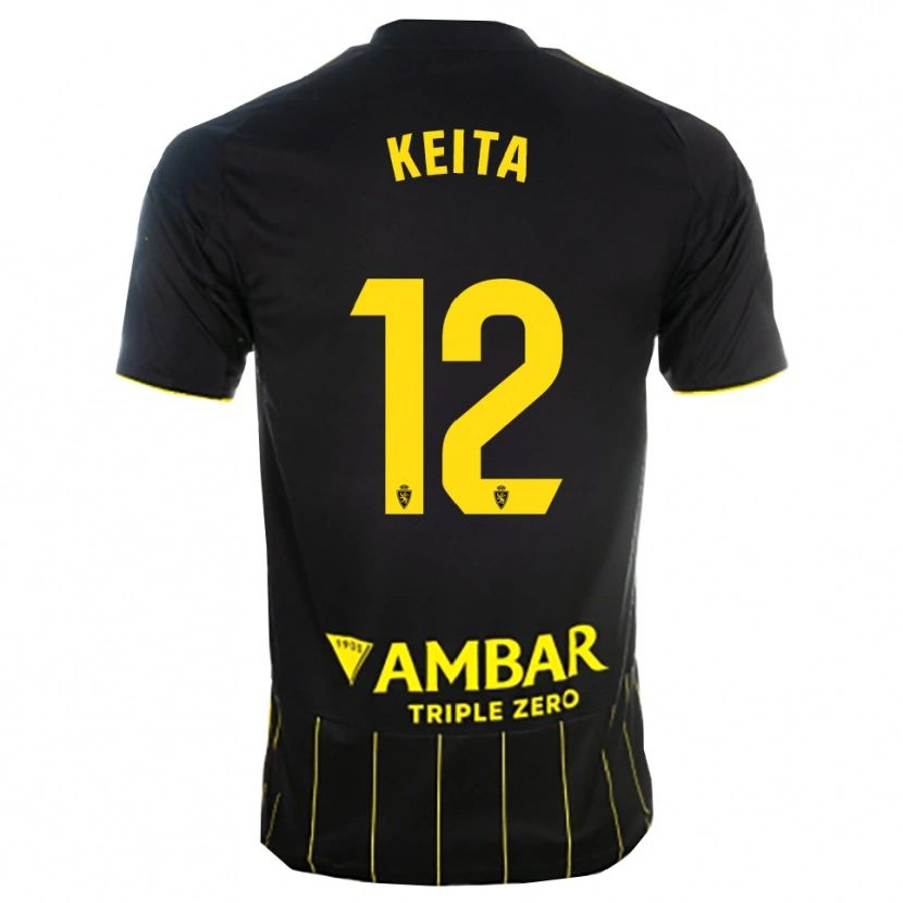 Danxen Homme Maillot Lassine Keita #12 Noir Jaune Tenues Extérieur 2025/26 T-Shirt