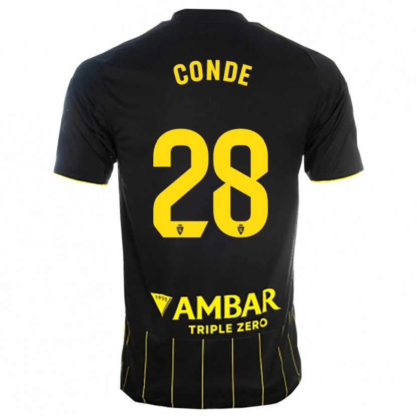 Danxen Homme Maillot Miguel Conde #28 Noir Jaune Tenues Extérieur 2025/26 T-Shirt