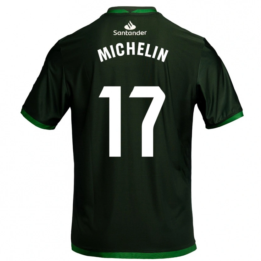 Danxen Homme Maillot Clément Michelin #17 Vert Foncé Tenues Extérieur 2025/26 T-Shirt