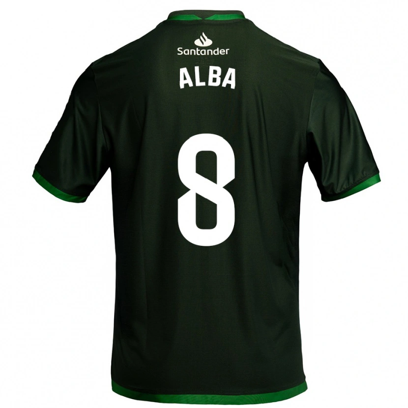 Danxen Homme Maillot Alba Luzuriaga Albelda #8 Vert Foncé Tenues Extérieur 2025/26 T-Shirt