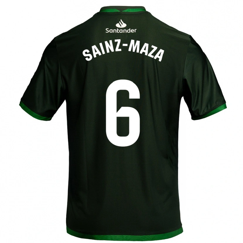 Danxen Homme Maillot Íñigo Sainz-Maza #6 Vert Foncé Tenues Extérieur 2025/26 T-Shirt