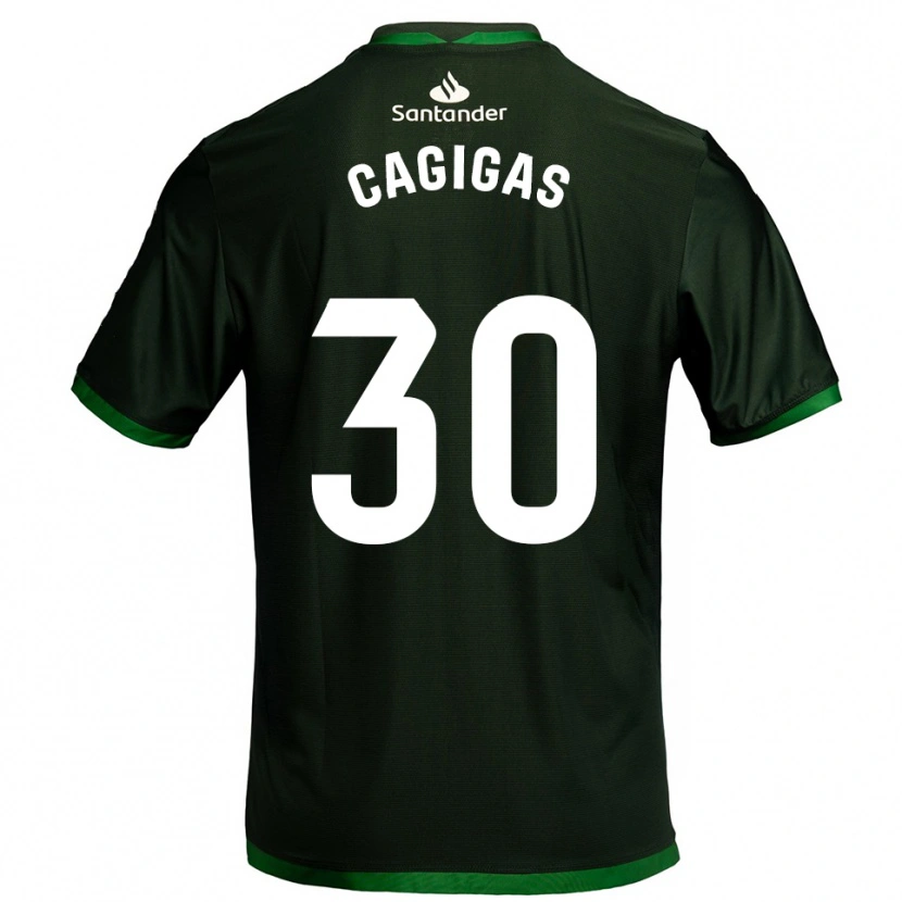 Danxen Homme Maillot Iván Cagigas #30 Vert Foncé Tenues Extérieur 2025/26 T-Shirt